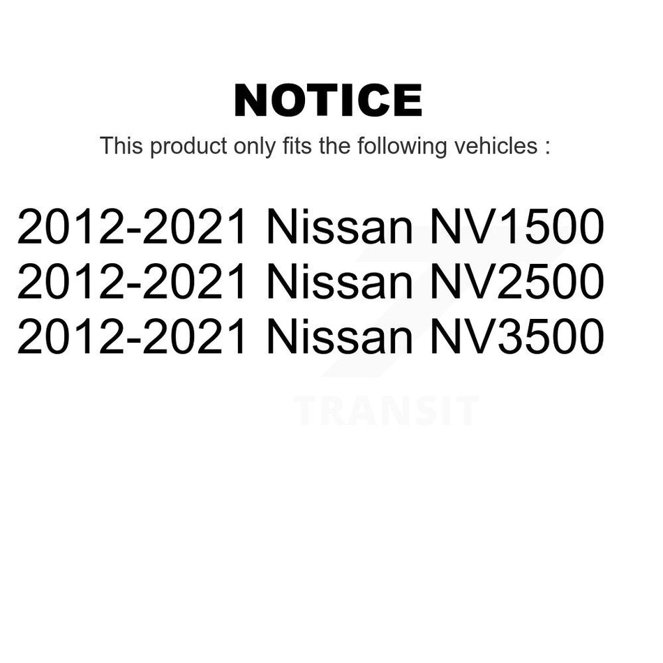 Front Disc Brake Rotors Pair For 2012-2021 Nissan NV2500 NV3500 NV1500 K8-100523