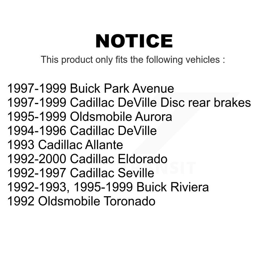 Rear Disc Brake Rotors Pair For Cadillac DeVille Buick Park Avenue Eldorado Seville Riviera Oldsmobile Aurora Allante Toronado K8-100566
