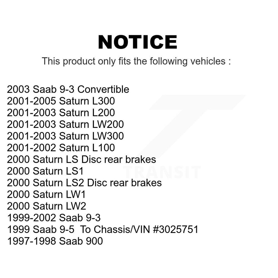 Rear Disc Brake Rotors Pair For Saturn L200 Saab 9-3 L300 LS1 L100 LW200 LS2 900 LW300 9-5 LW2 LW1 LS K8-100744