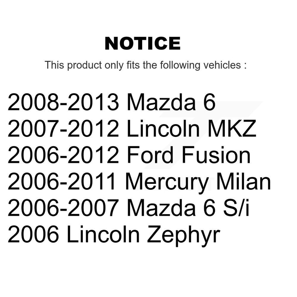 Front Rear Disc Brake Rotors Kit For Ford Fusion Mazda 6 Lincoln MKZ Mercury Milan Zephyr K8-101124