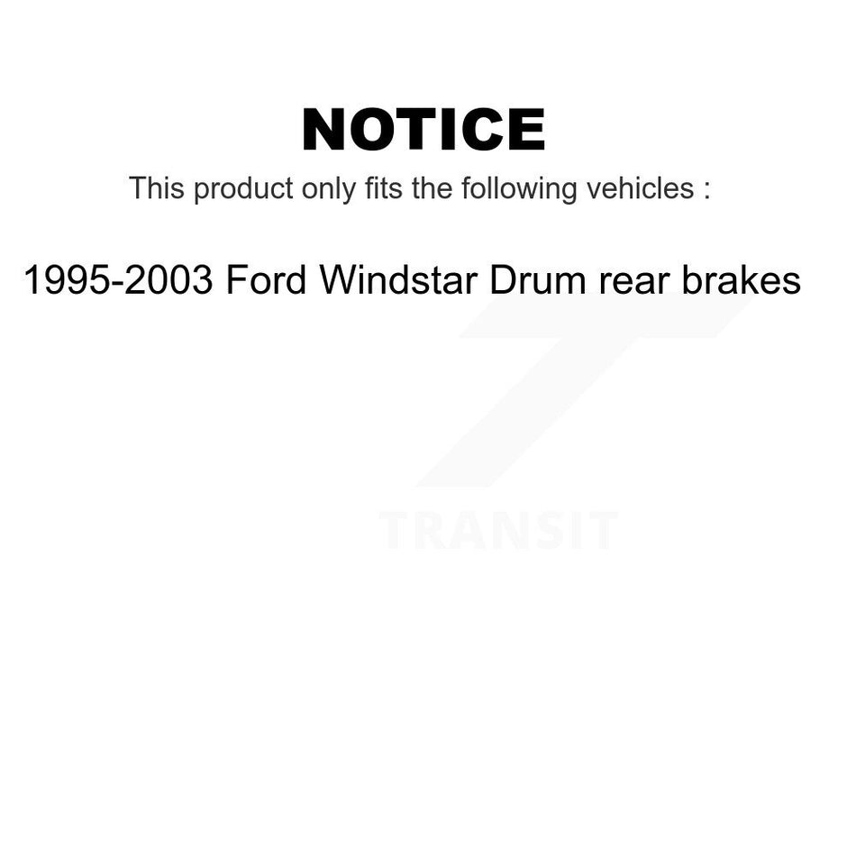 Rear Brake Drums Pair For 1995-2003 Ford Windstar Drum rear brakes K8-101953