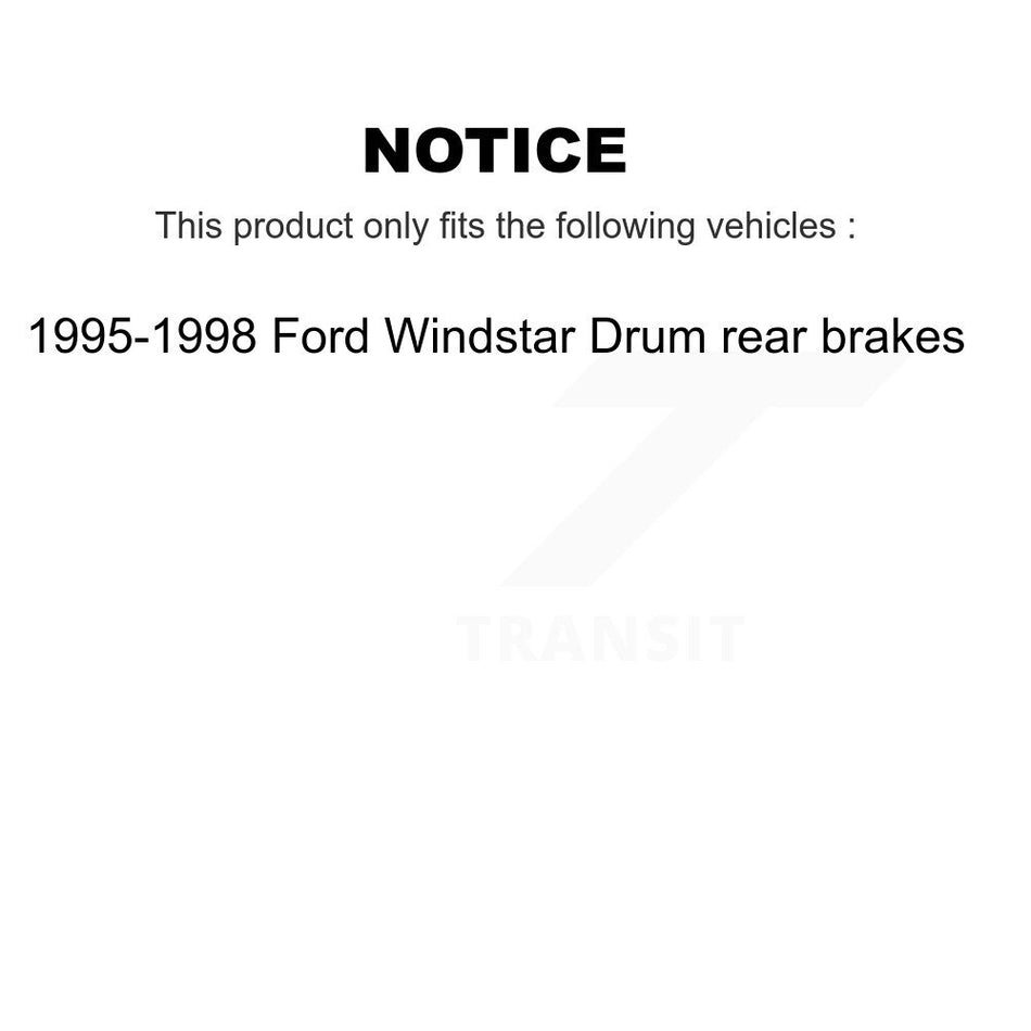 Front Rear Disc Brake Rotors Drums Kit For 1995-1998 Ford Windstar Drum rear brakes K8-102008