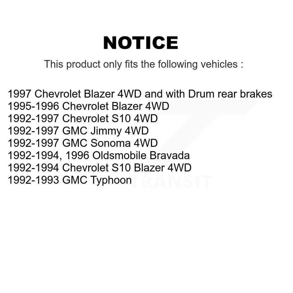 Front Rear Disc Brake Rotors Drums Kit For Chevrolet S10 GMC Blazer Sonoma Jimmy Oldsmobile Bravada Typhoon K8-102183