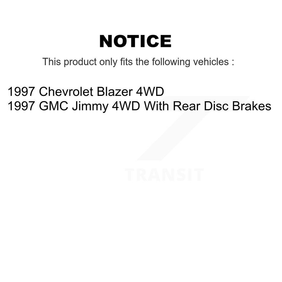 Front Disc Brake Rotors And Ceramic Pads Kit For 1997-1997 Chevrolet Blazer GMC Jimmy 4WD K8C-100039