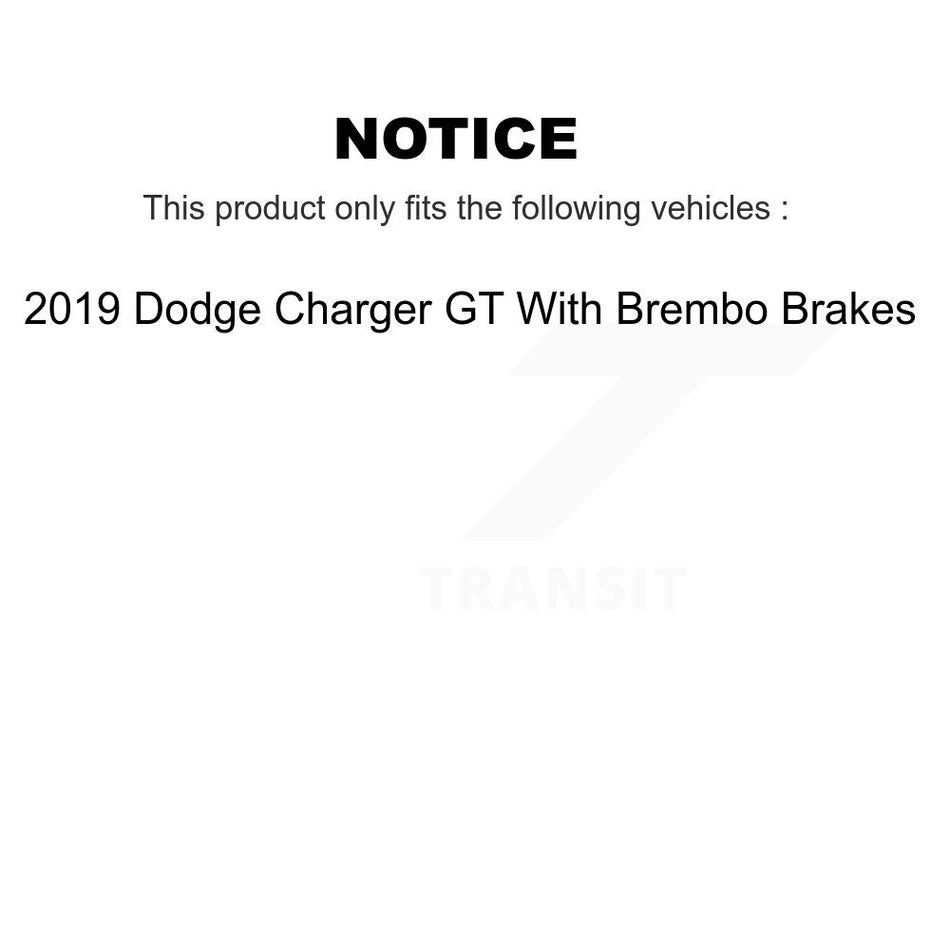 Front Disc Brake Rotors And Ceramic Pads Kit For 2019 Dodge Charger GT With Brembo Brakes K8C-100070