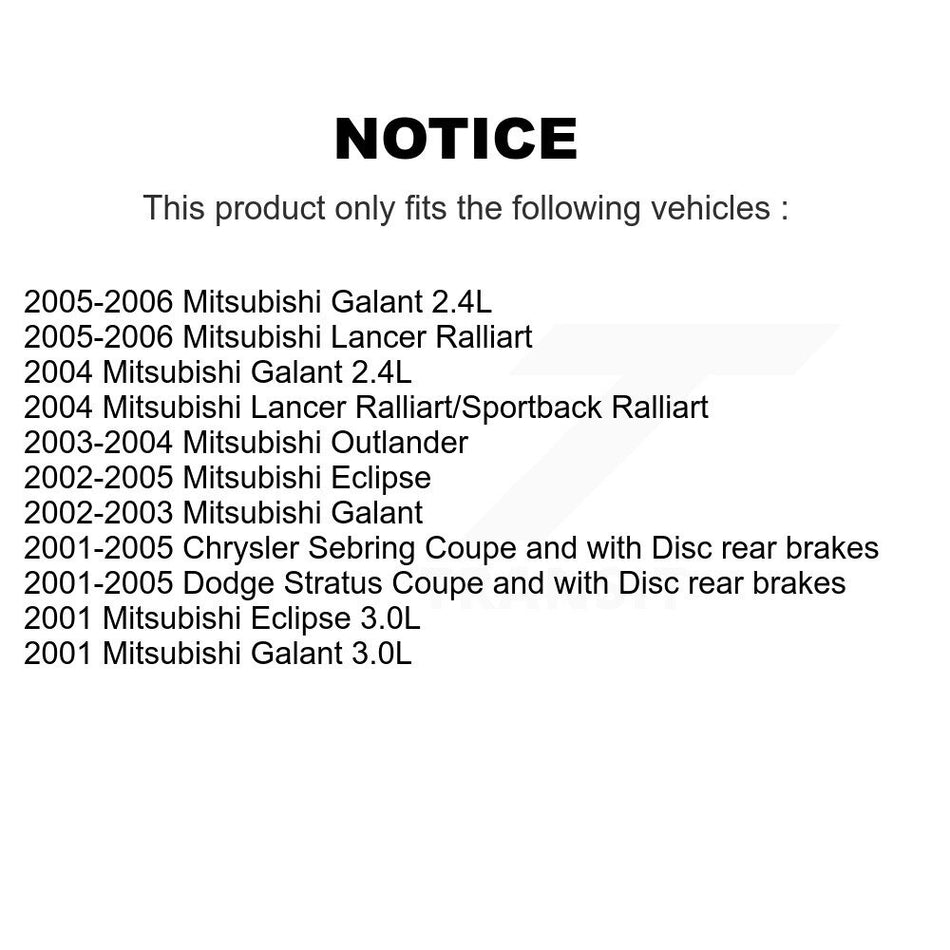 Front Disc Brake Rotors And Ceramic Pads Kit For Mitsubishi Chrysler Sebring Dodge Stratus Galant Eclipse Lancer Outlander K8C-100275