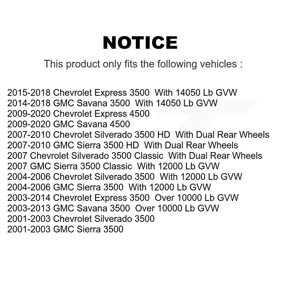 Front Disc Brake Rotors And Ceramic Pads Kit For Chevrolet Express 3500 GMC Savana Silverado HD Sierra Classic 4500 K8C-100290