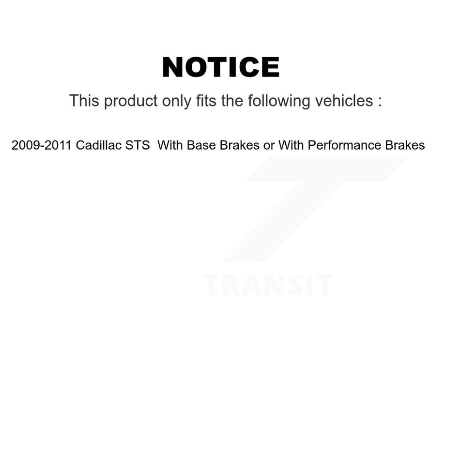 Front Disc Brake Rotors And Ceramic Pads Kit For 2009-2011 Cadillac STS With Base Brakes 316mm Diameter Rotor or Performance K8C-100673