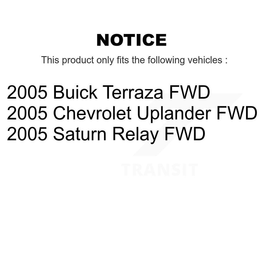 Front Rear Disc Brake Rotors And Ceramic Pads Kit For 2005-2005 Chevrolet Uplander Buick Terraza Saturn Relay FWD K8C-100784