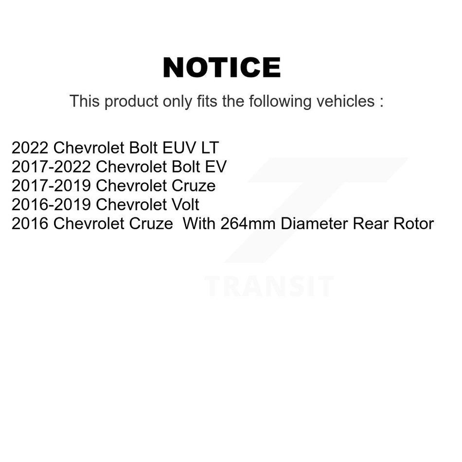 Front Rear Disc Brake Rotors And Ceramic Pads Kit For Chevrolet Cruze Volt Bolt EV EUV K8C-101384