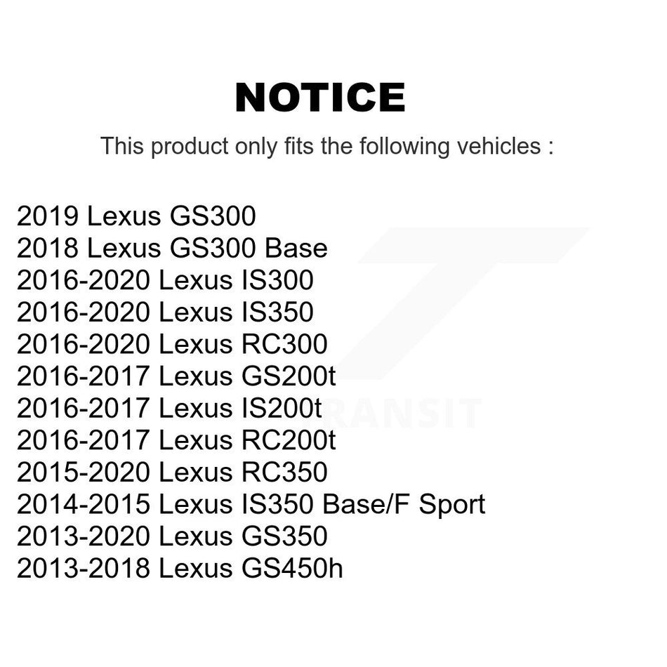 Rear Disc Brake Rotors And Ceramic Pads Kit For Lexus GS350 IS300 IS200t IS350 RC350 RC300 RC200t GS300 GS200t GS450h K8C-102149