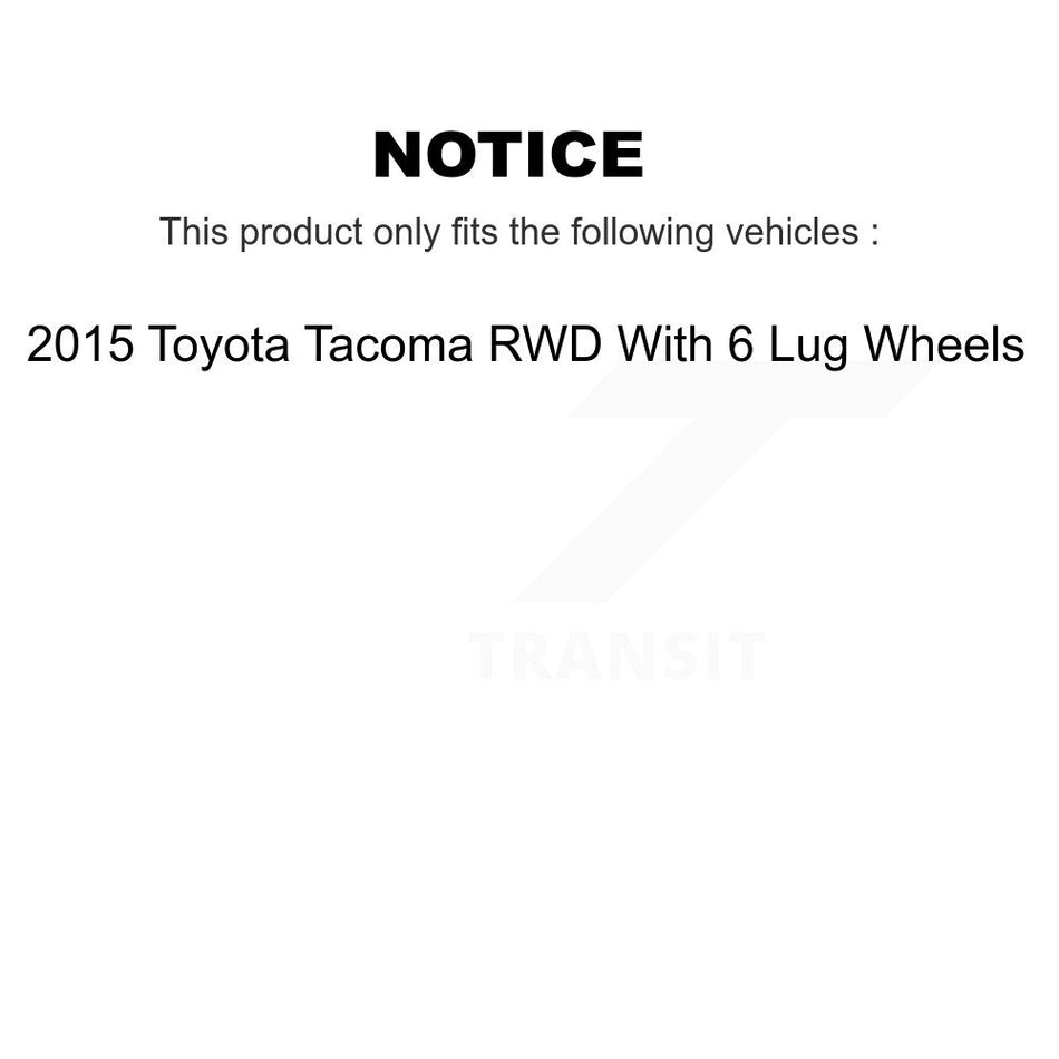 Front Rear Disc Brake Rotors Ceramic Pads And Drum Kit For 2015 Toyota Tacoma RWD With 6 Lug Wheels K8C-102414