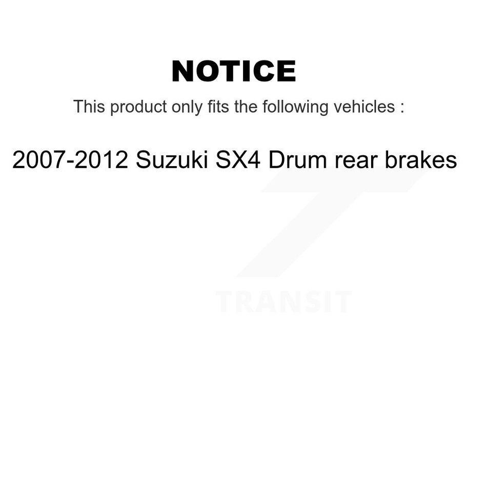 Front Rear Disc Brake Rotors Ceramic Pads And Drum Kit For 2007-2012 Suzuki SX4 rear brakes K8C-102517