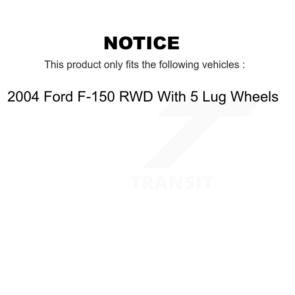 Front Disc Brake Rotors Hub Assembly And Ceramic Pads Kit For 2004 Ford F-150 RWD With 5 Lug Wheels K8C-102692