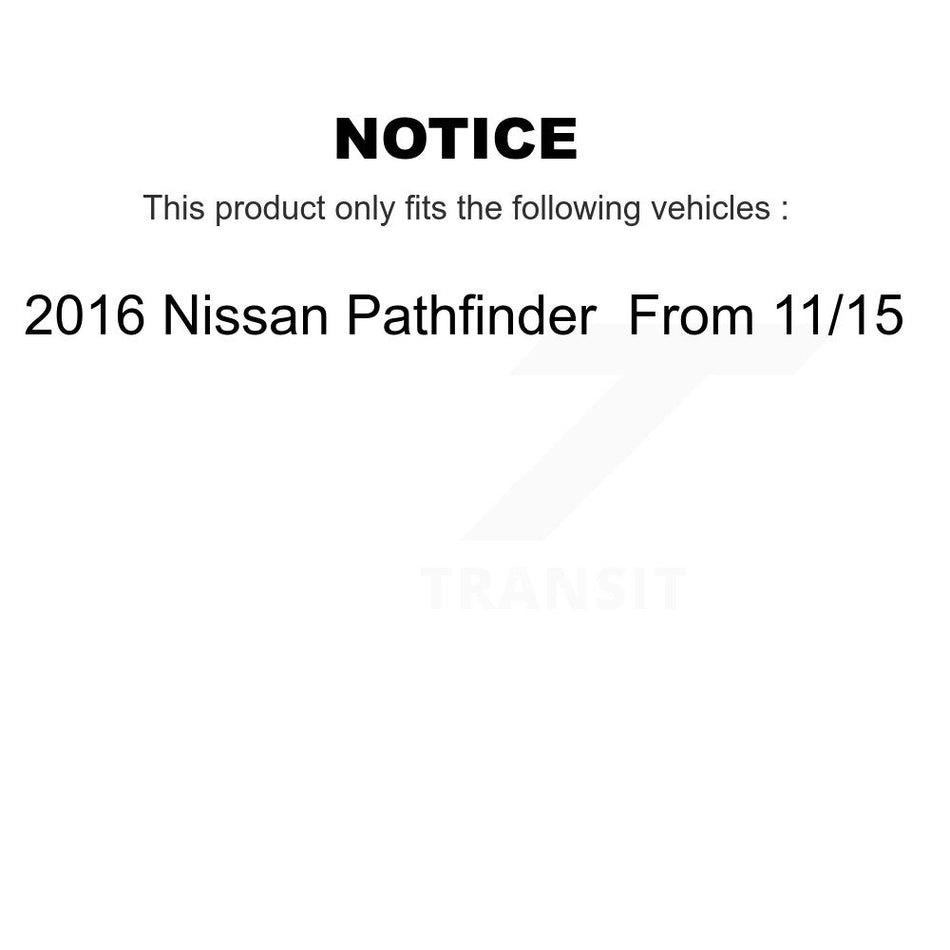 Front Disc Brake Rotors And Semi-Metallic Pads Kit For 2016 Nissan Pathfinder From 11 15 K8F-100379