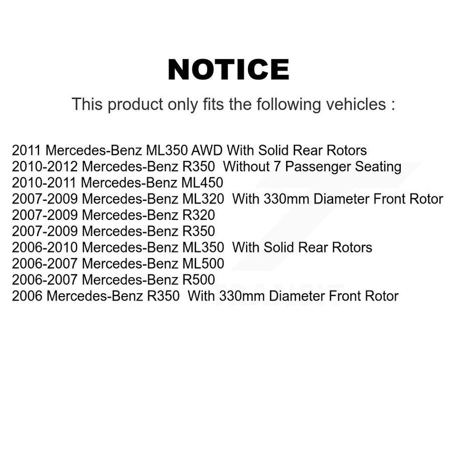Front Disc Brake Rotors And Semi-Metallic Pads Kit For Mercedes-Benz ML350 R350 ML500 ML320 R500 R320 ML450 K8F-100444