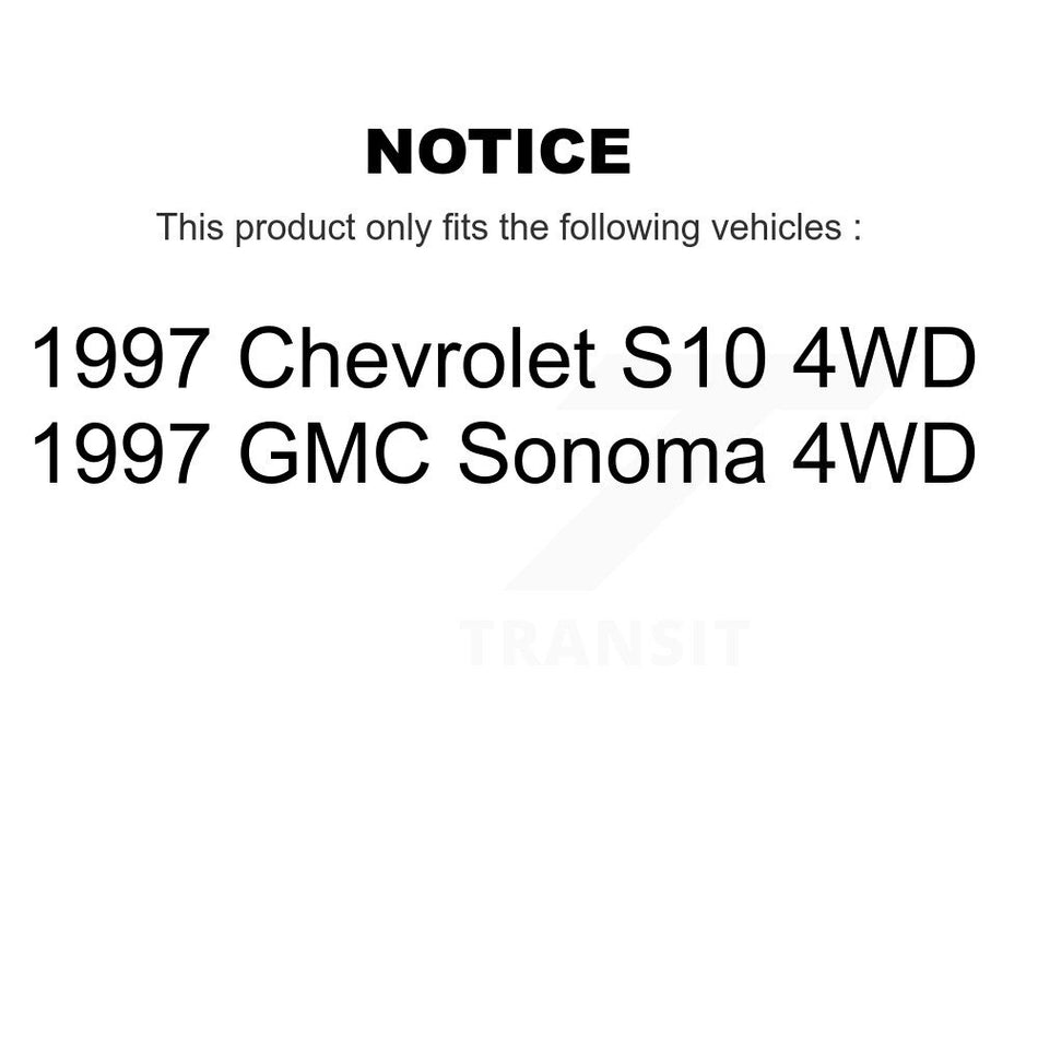 Front Rear Disc Brake Rotors And Semi-Metallic Pads Kit For 1997-1997 Chevrolet S10 GMC Sonoma 4WD K8F-100712