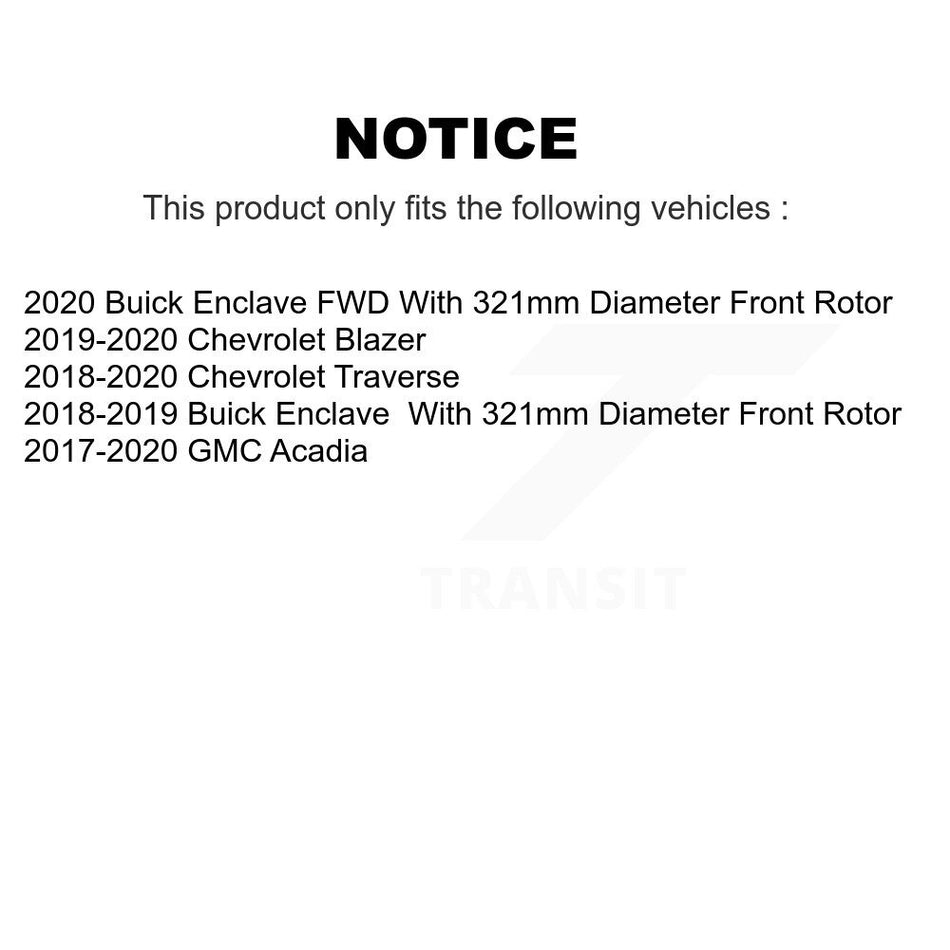 Front Rear Disc Brake Rotors And Semi-Metallic Pads Kit For Chevrolet Traverse GMC Acadia Buick Enclave Blazer K8F-100836