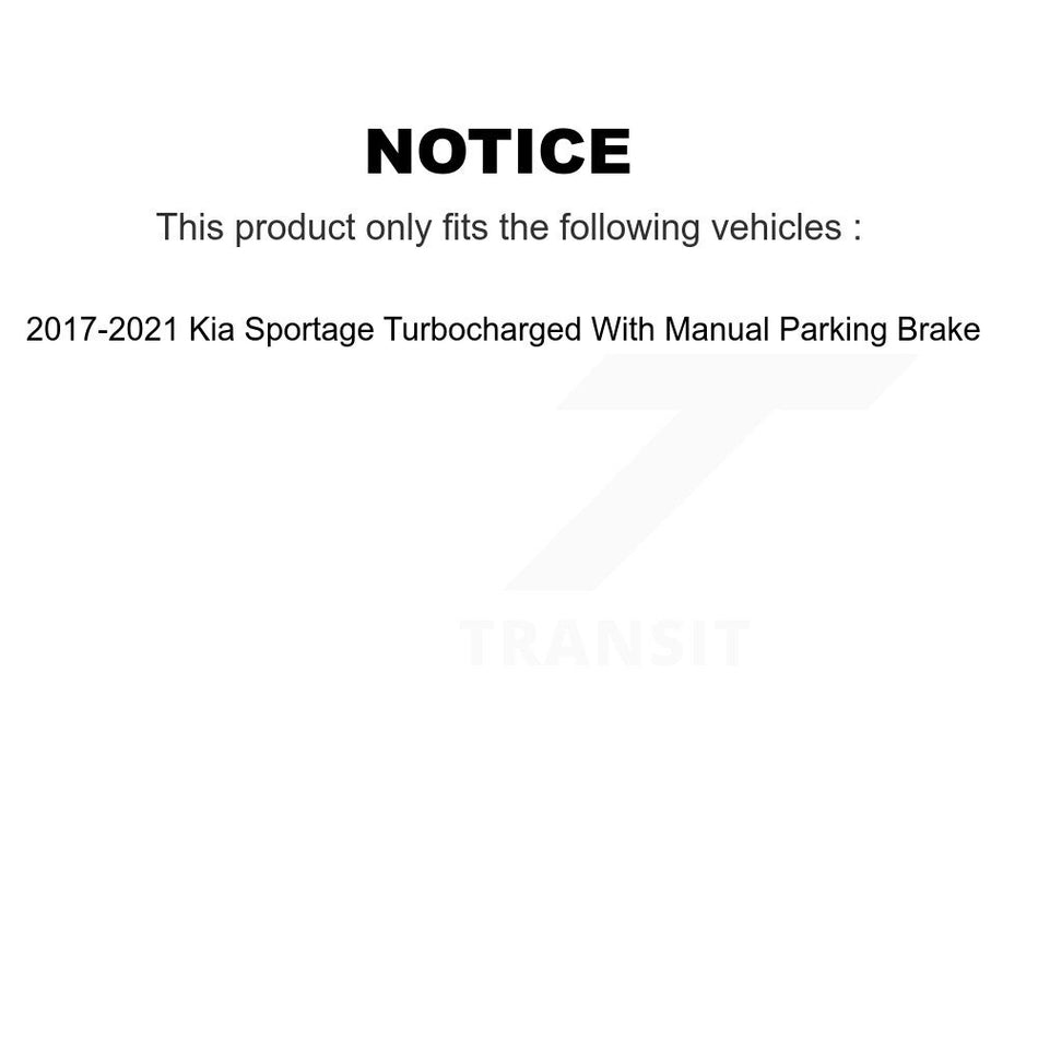 Front Rear Disc Brake Rotors And Semi-Metallic Pads Kit For 2017-2021 Kia Sportage Turbocharged With Manual Parking K8F-101418