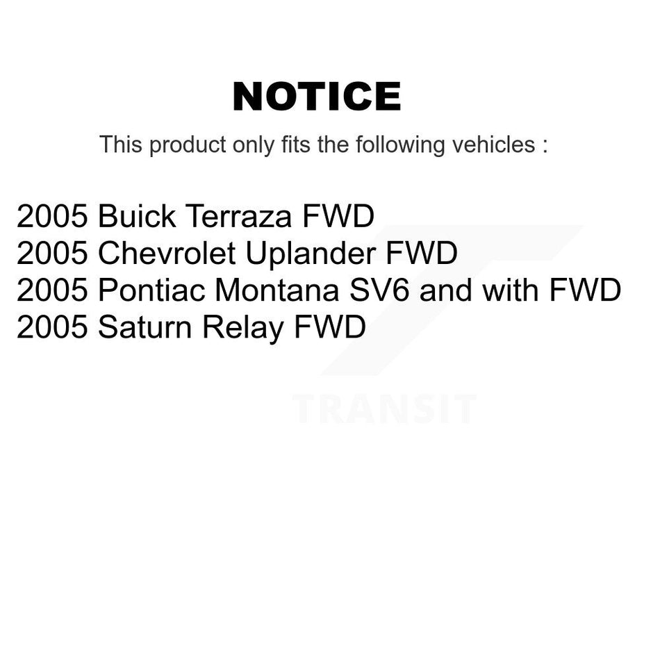 Rear Disc Brake Rotors And Semi-Metallic Pads Kit For 2005-2005 Chevrolet Uplander Pontiac Montana Buick Terraza Saturn Relay K8F-101532