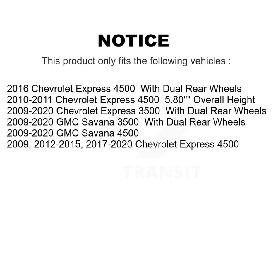 Rear Disc Brake Rotors And Semi-Metallic Pads Kit For Chevrolet Express 3500 GMC Savana 4500 K8F-101546