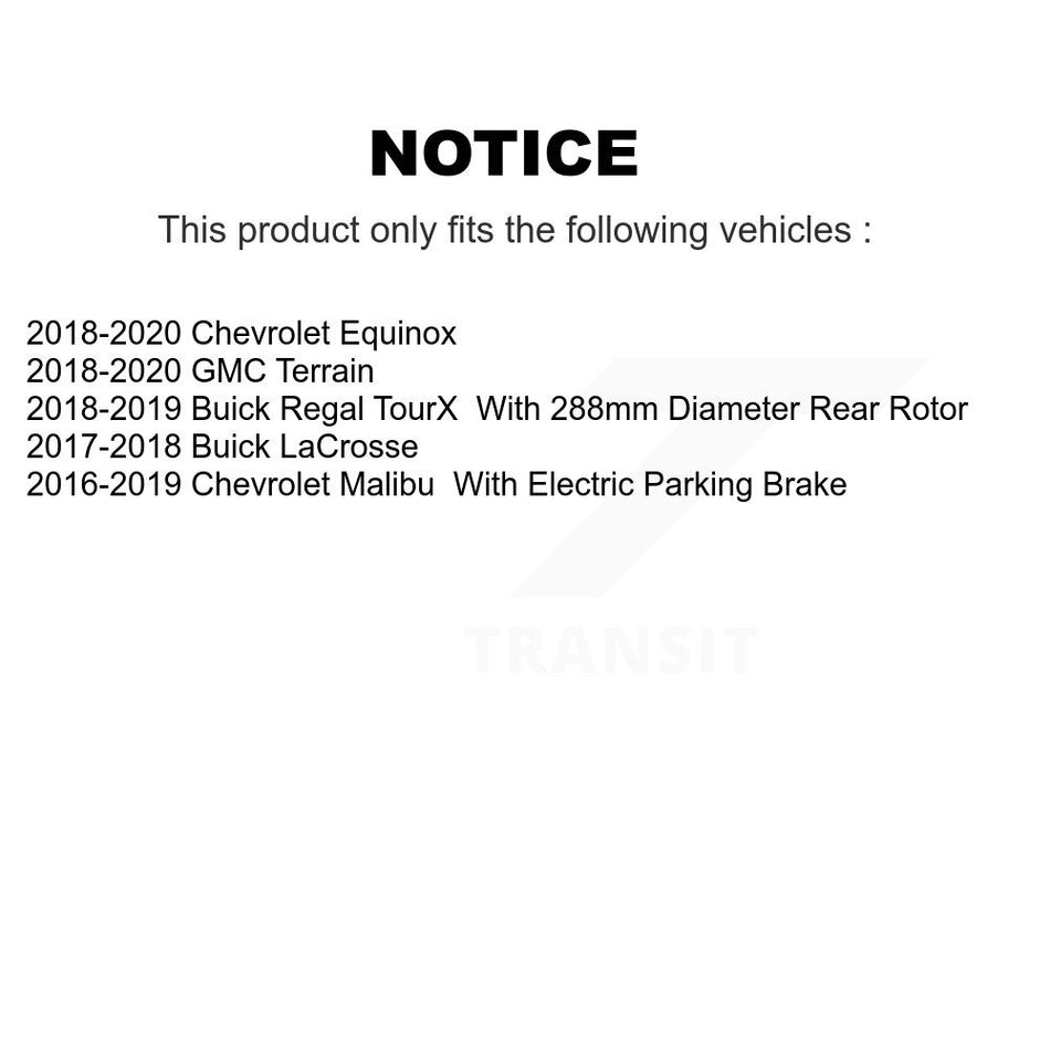 Rear Disc Brake Rotors And Semi-Metallic Pads Kit For Chevrolet Equinox Malibu GMC Terrain Buick LaCrosse Regal TourX K8F-101573