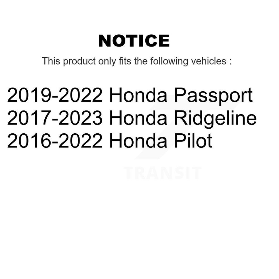 Rear Disc Brake Rotors And Semi-Metallic Pads Kit For Honda Pilot Ridgeline Passport K8F-101964