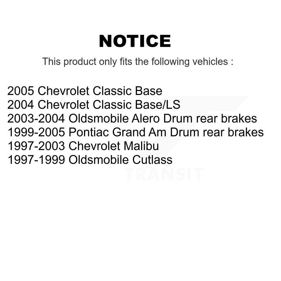 Front Rear Disc Brake Rotors Semi-Metallic Pads And Drum Kit (7Pc) For Chevrolet Pontiac Grand Am Malibu Classic Oldsmobile Alero Cutlass K8F-101998