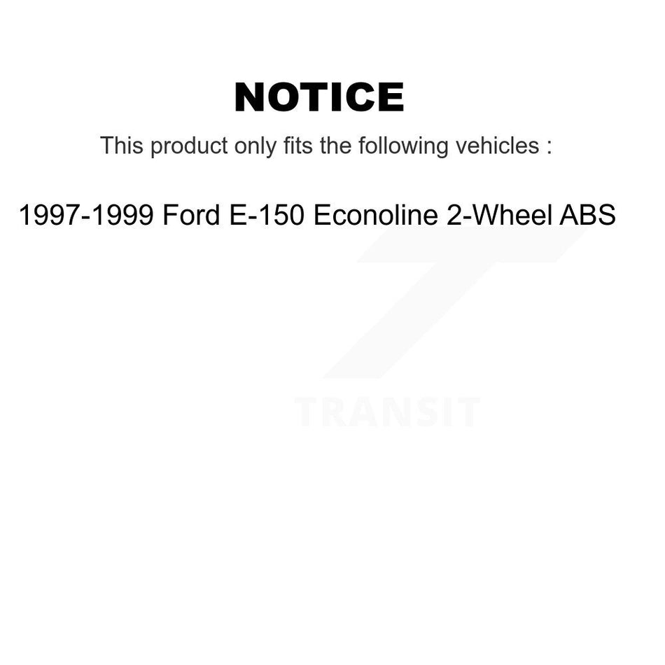 Front Rear Disc Brake Rotors Hub Assembly Semi-Metallic Pads And Drum Kit (7Pc) For 1997-1999 Ford E-150 Econoline 2-Wheel ABS K8F-102165