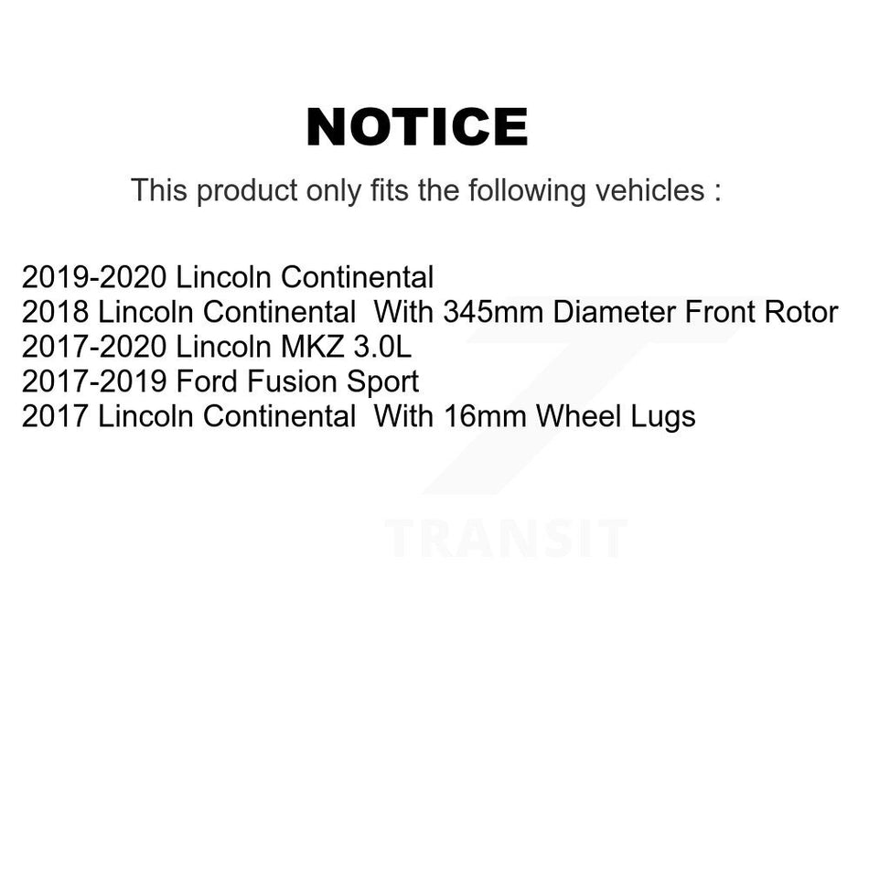 Front Rear Disc Brake Rotors And Semi-Metallic Pads Kit For Ford Fusion Lincoln MKZ Continental K8F-102553
