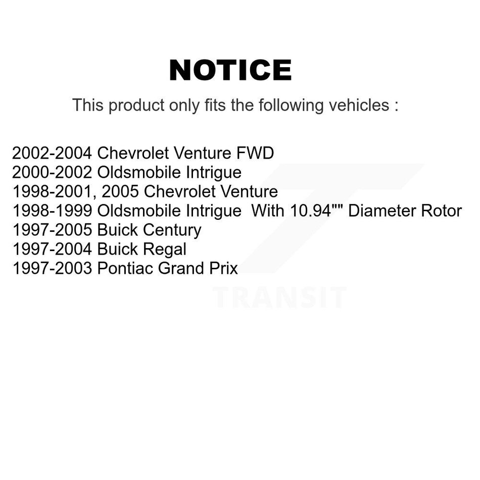 Front Rear Disc Brake Rotors And Semi-Metallic Pads Kit For Buick Century Pontiac Grand Prix Chevrolet Venture Regal Oldsmobile Intrigue K8F-102864