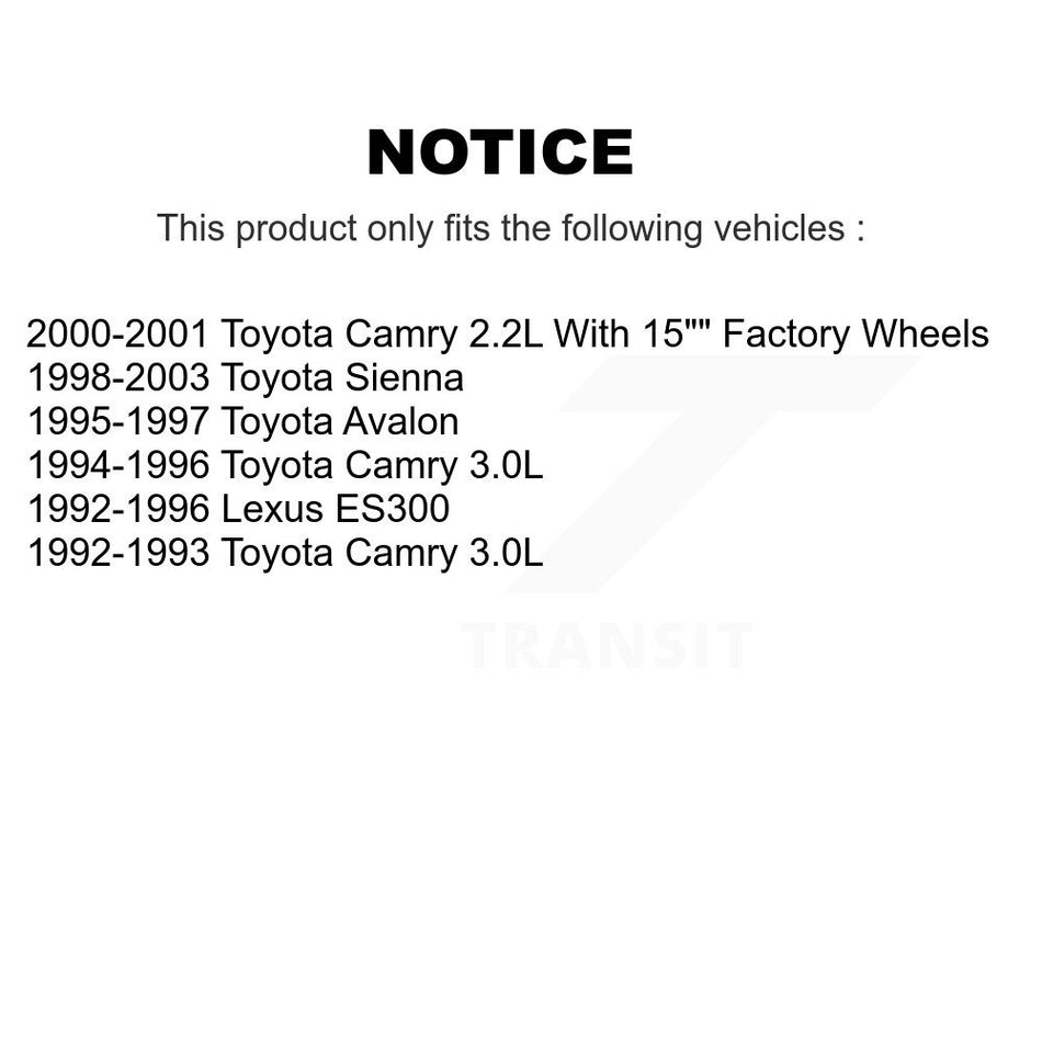Front Disc Brake Rotors And Semi-Metallic Pads Kit For Toyota Camry Sienna Avalon Lexus ES300 K8S-100275