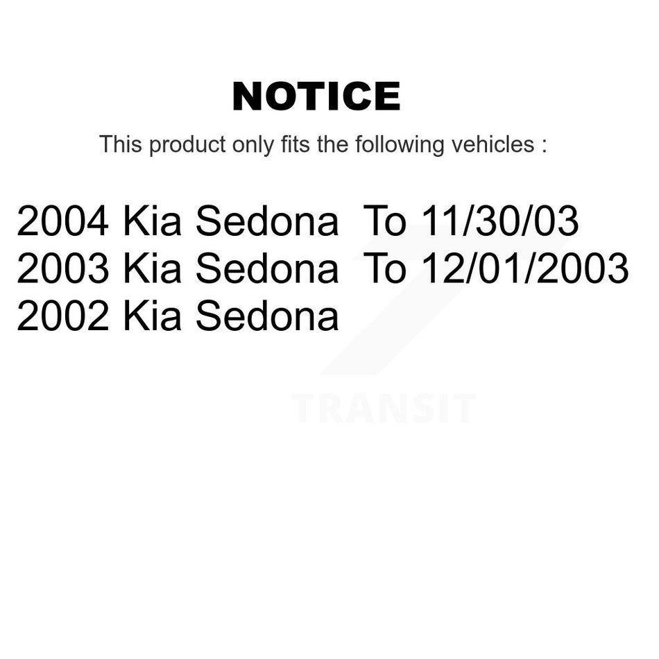 Front Disc Brake Rotors And Semi-Metallic Pads Kit For Kia Sedona K8S-100390