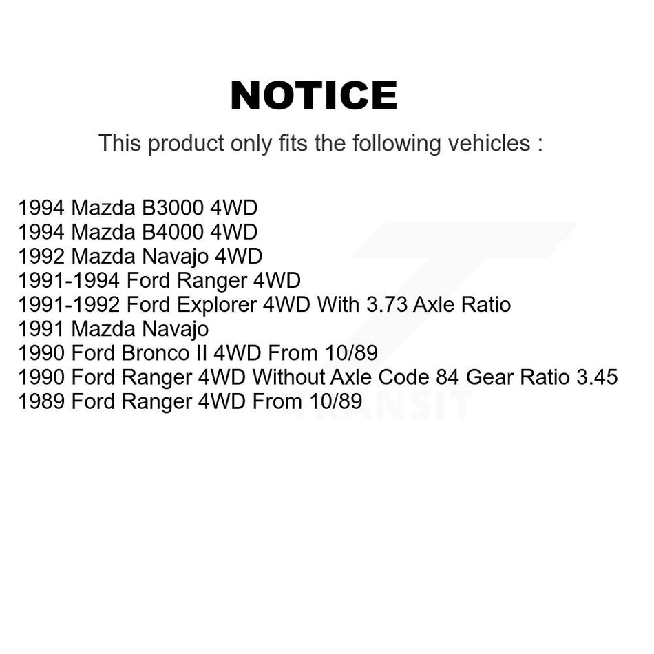 Front Disc Brake Rotors Hub Assembly And Semi-Metallic Pads Kit For Ford Ranger Explorer Mazda B4000 B3000 Bronco II Navajo K8S-100695