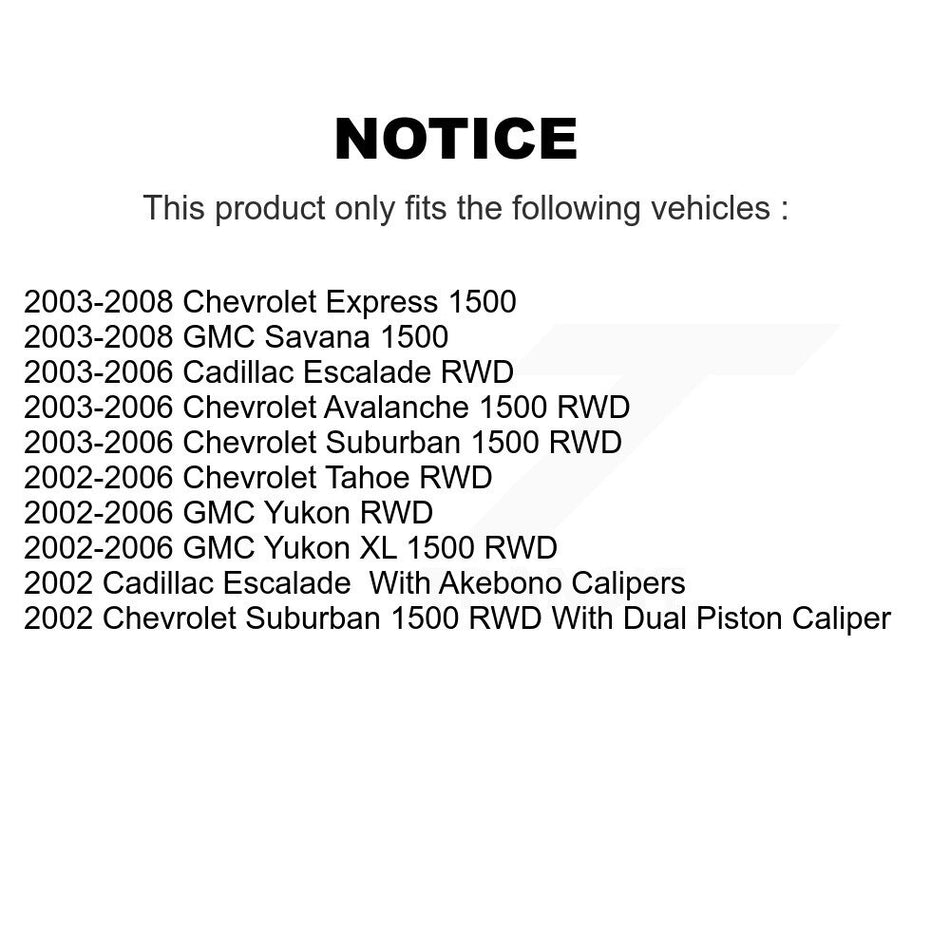 Front Rear Disc Brake Rotors And Semi-Metallic Pads Kit For Chevrolet Tahoe GMC Suburban 1500 Yukon Avalanche XL Cadillac Escalade Express Savana K8S-100765