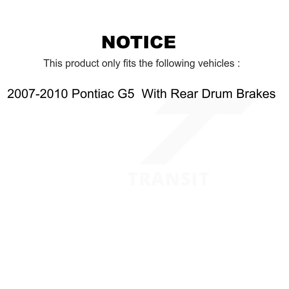 Front Rear Disc Brake Rotors And Semi-Metallic Pads Kit For 2007-2010 Pontiac G5 With Drum Brakes 5 Lug Wheels K8S-100818