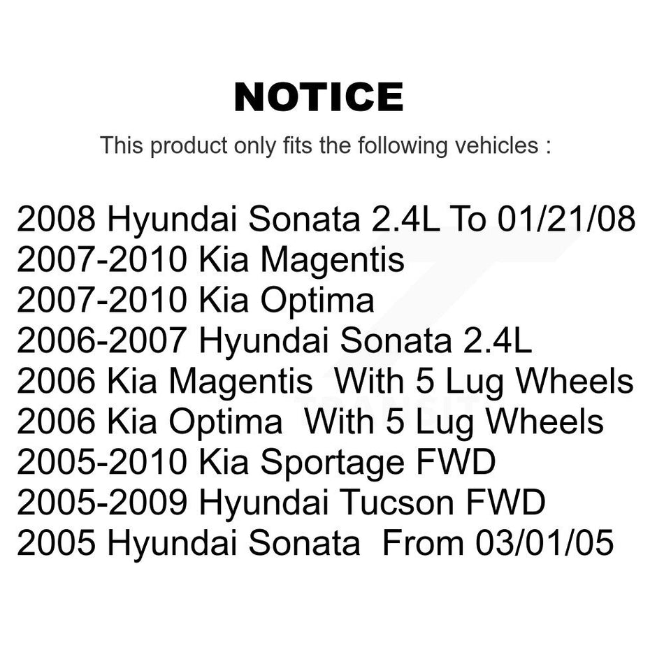 Front Rear Disc Brake Rotors And Semi-Metallic Pads Kit For Hyundai Sonata Kia Sportage Tucson Optima Magentis K8S-101179