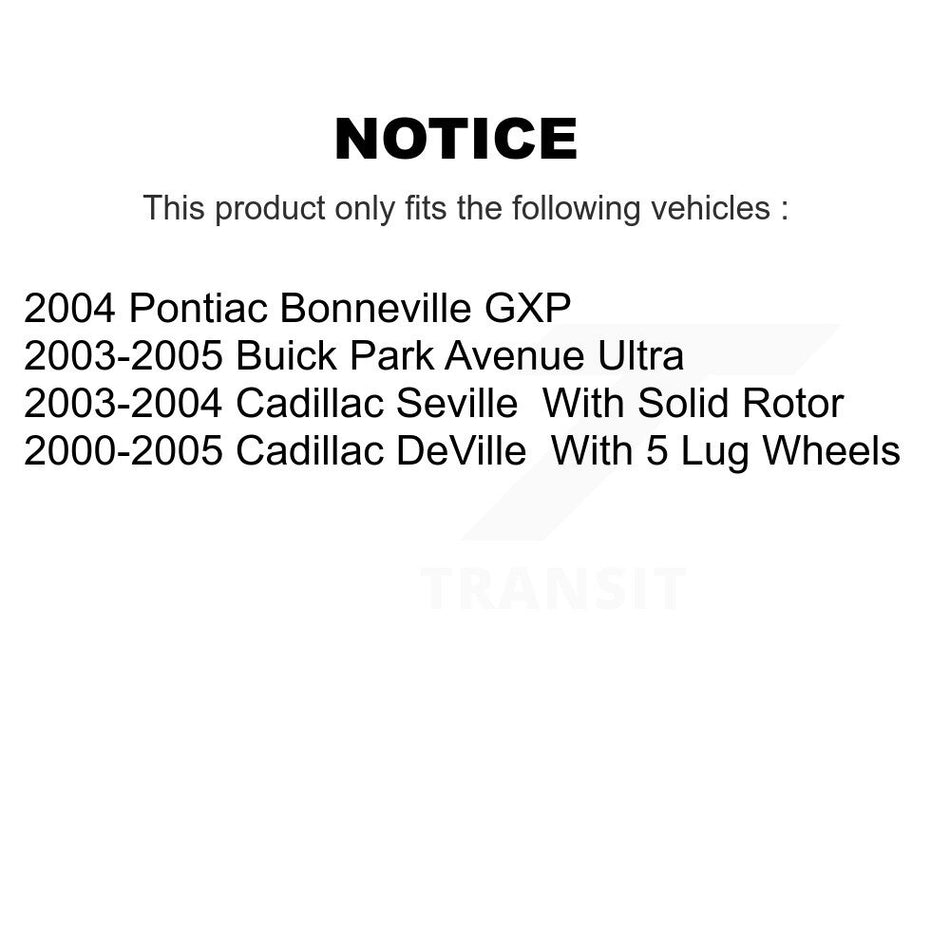 Rear Disc Brake Rotors And Semi-Metallic Pads Kit For Cadillac DeVille Buick Park Avenue Seville Pontiac Bonneville K8S-101514