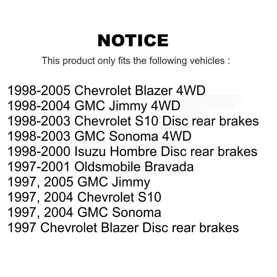 Rear Disc Brake Rotors And Semi-Metallic Pads Kit For Chevrolet S10 Blazer GMC Sonoma Jimmy Oldsmobile Bravada Isuzu Hombre K8S-101515
