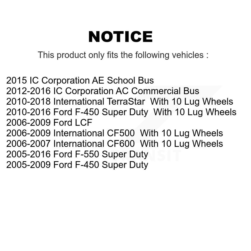 Rear Disc Brake Rotors And Semi-Metallic Pads Kit For Ford F-450 Super Duty F-550 International IC Corporation LCF CF500 CF600 TerraStar AE School Bus AC Commercial K8S-101621