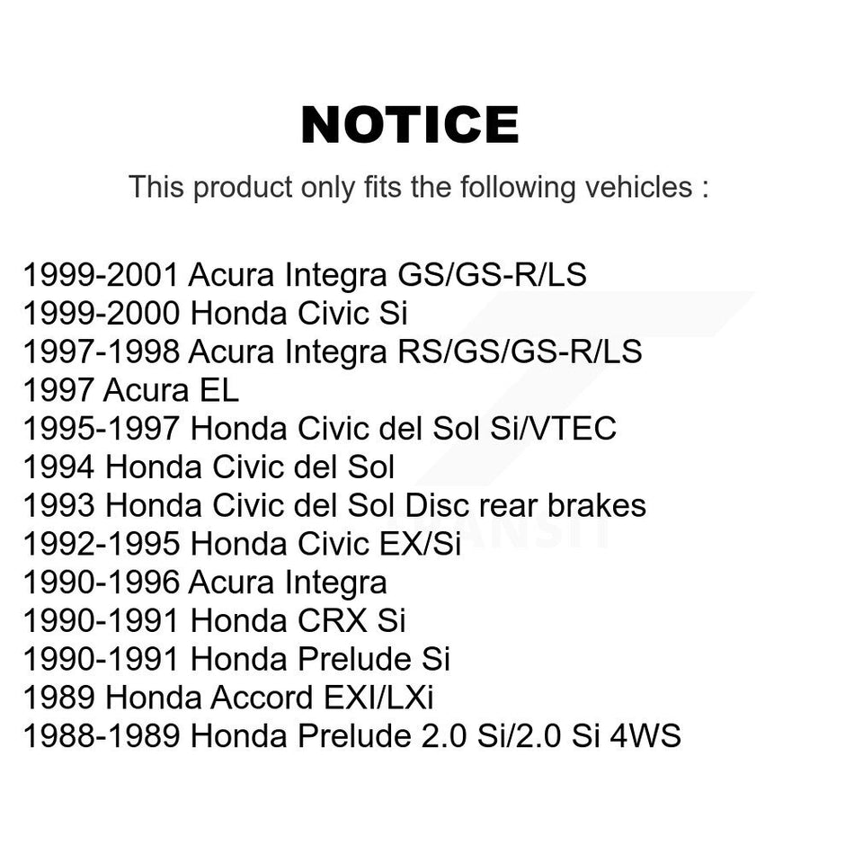 Rear Disc Brake Rotors And Semi-Metallic Pads Kit For Honda Civic Acura Integra del Sol CRX Accord Prelude EL K8S-101690