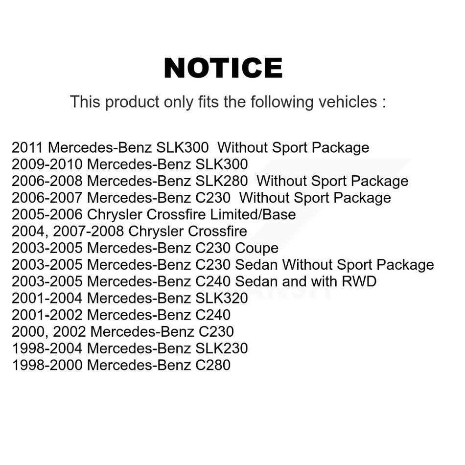 Rear Disc Brake Rotors And Semi-Metallic Pads Kit For Mercedes-Benz C230 C240 Chrysler Crossfire SLK230 SLK320 SLK280 C280 SLK300 K8S-101730