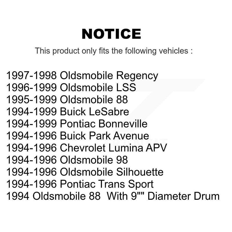 Front Rear Disc Brake Rotors Semi-Metallic Pad & Drum Kit (7Pc) For Buick LeSabre Oldsmobile 88 Pontiac Bonneville Park Avenue 98 Chevrolet Lumina APV Regency LSS Trans Sport K8S-101998