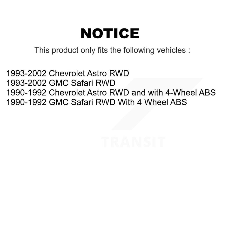 Front Rear Disc Brake Rotors Hub Assembly Semi-Metallic Pads And Drum Kit (7Pc) For Chevrolet Astro GMC Safari K8S-102179