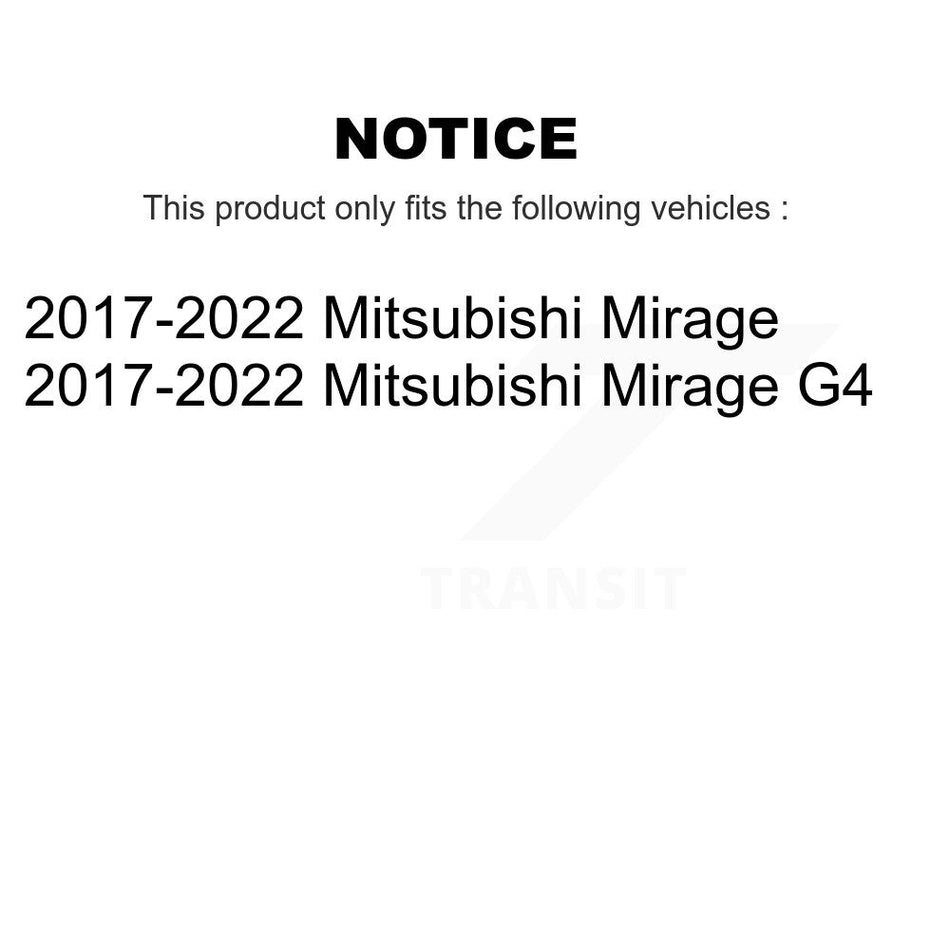 Front Disc Brake Rotors And Semi-Metallic Pads Kit For 2017-2022 Mitsubishi Mirage G4 K8S-102772