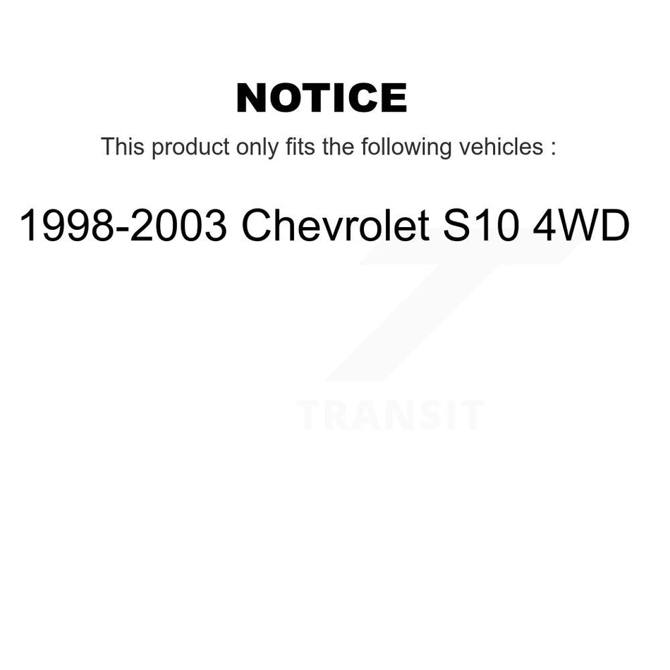 Front Rear Disc Brake Rotors Semi-Metallic Pads And Drum Kit For 1998-2003 Chevrolet S10 4WD K8S-103383
