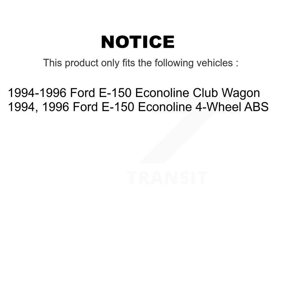 Front Rear Disc Brake Rotors Hub Assembly Semi-Metallic Pads And Drum Kit For Ford E-150 Econoline Club Wagon K8S-103466