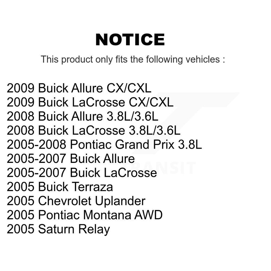 Front Disc Brake Rotors And Ceramic Pads Kit For Pontiac Grand Prix Buick LaCrosse Chevrolet Uplander Montana Terraza Saturn Relay Allure K8T-100038