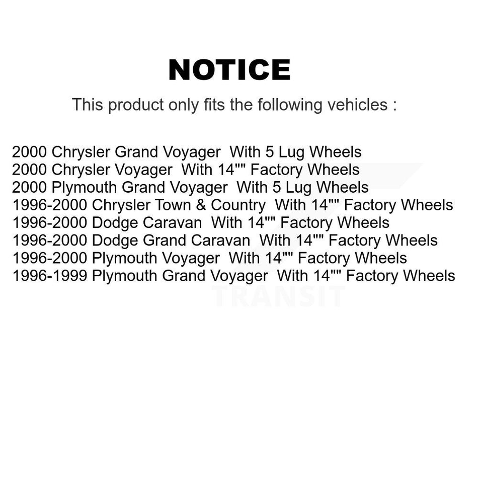 Front Disc Brake Rotors And Ceramic Pads Kit For Dodge Grand Caravan Chrysler Town & Country Plymouth Voyager K8T-100191