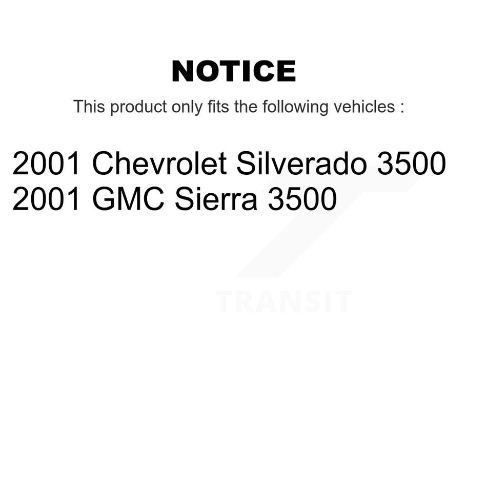 Front Rear Disc Brake Rotors And Ceramic Pads Kit For 2001-2001 Chevrolet Silverado 3500 GMC Sierra K8T-100794